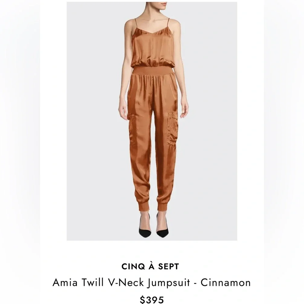 Cinq à sept Twill Amia Jumpsuit Satin‎ cinnamon size S
